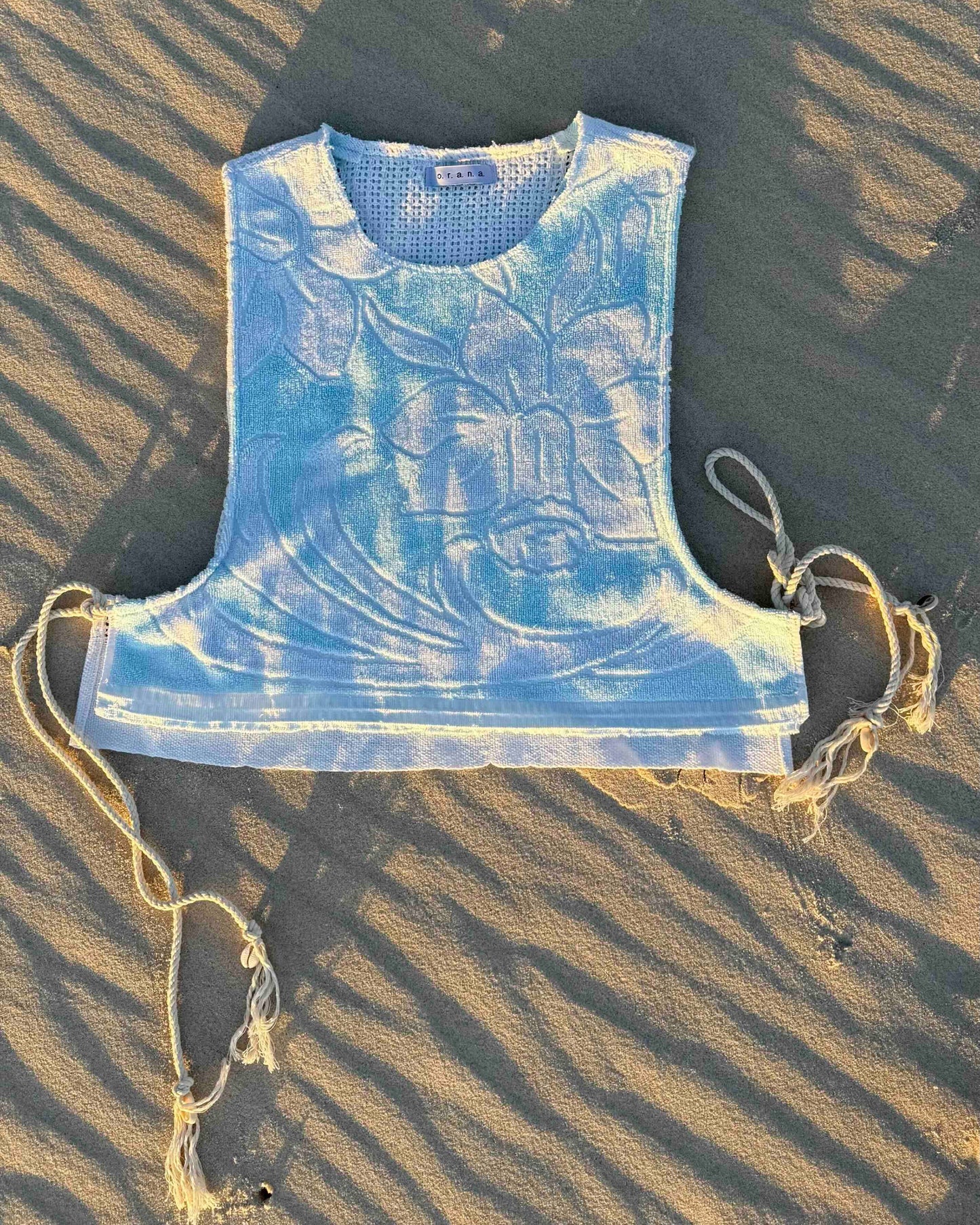 Vntg reworked tie top- Mint Slice