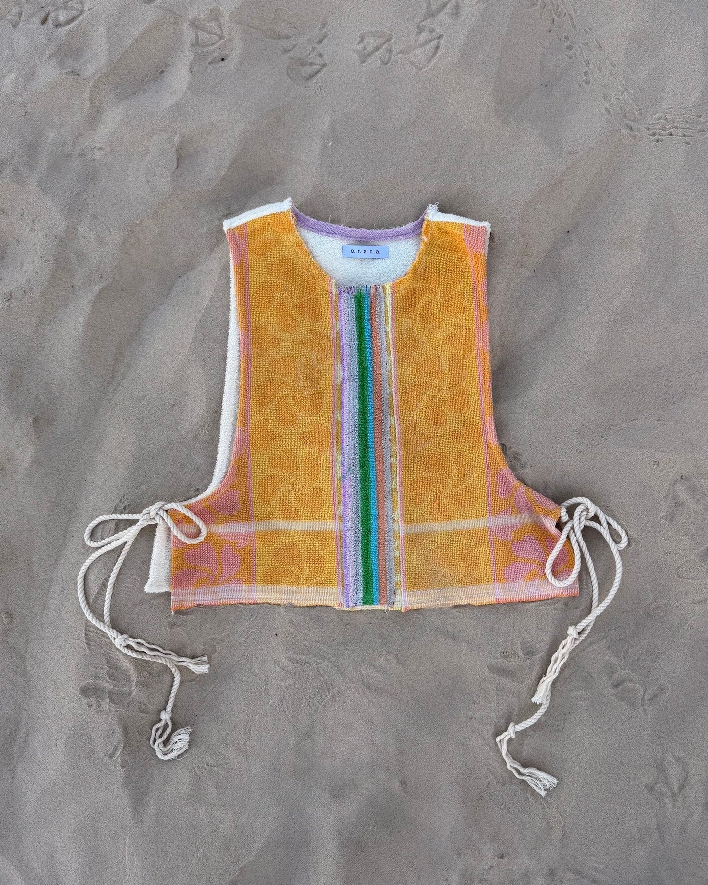 Vntg reworked tie top- Sunrise.