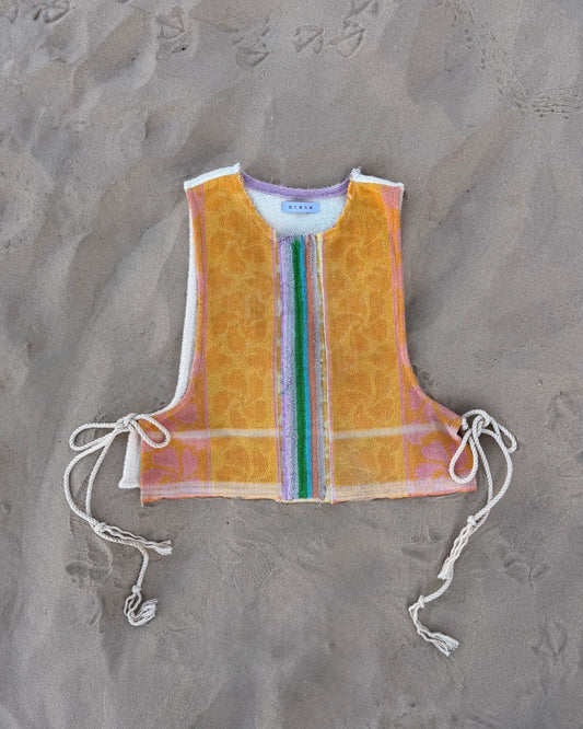 Vntg reworked tie top- Sunrise.