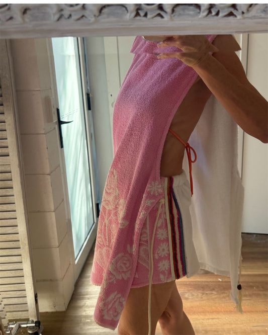 Side Tie Dress short rose