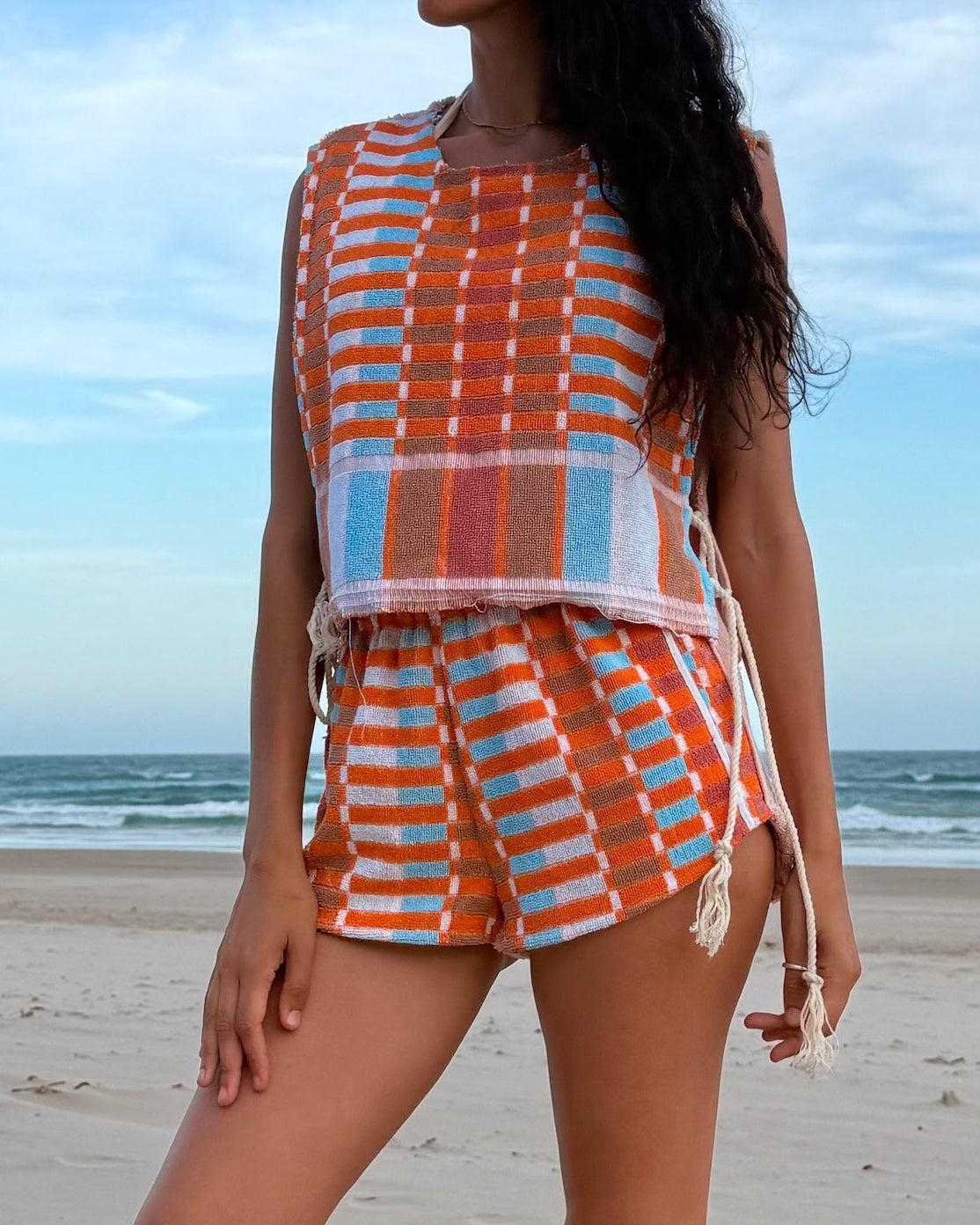 Vntg Reworked X Tie Top