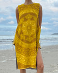 Side Tie Dress long tan