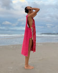 Side Tie Dress long- red
