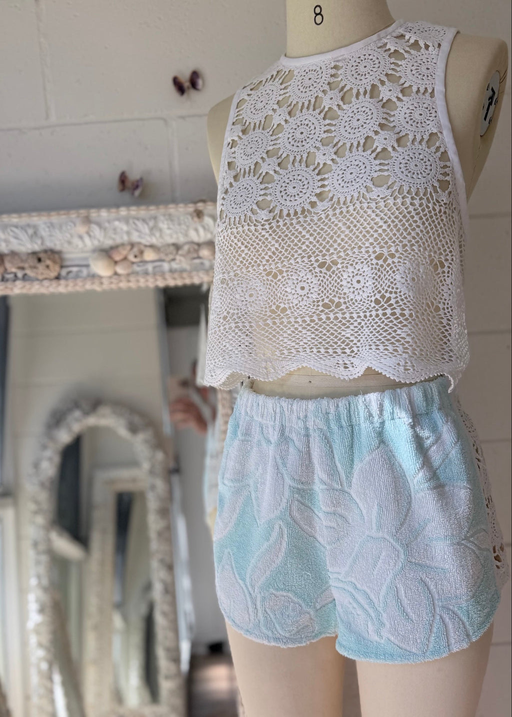 Shorts Mint Crochet lace