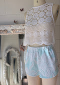 Shorts Mint Crochet lace