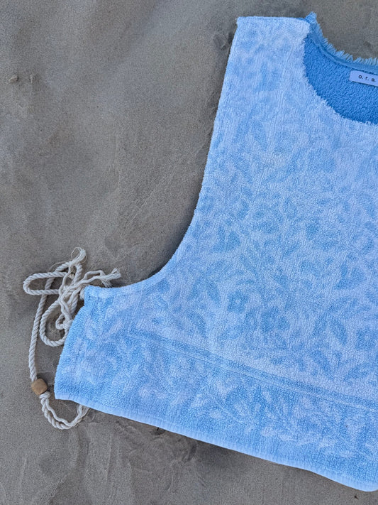 Vntg reworked tie top- Blue