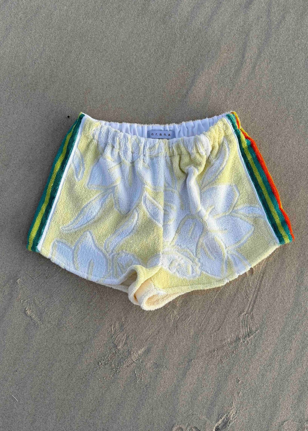 Orana redefining upcycling — one-of-a-kind reworked shorts, handmade in Byron Bay, Australia, from reclaimed vintage towels and textiles, inspired by nostalgic summer holiday memories, for a conscious and sustainable future
