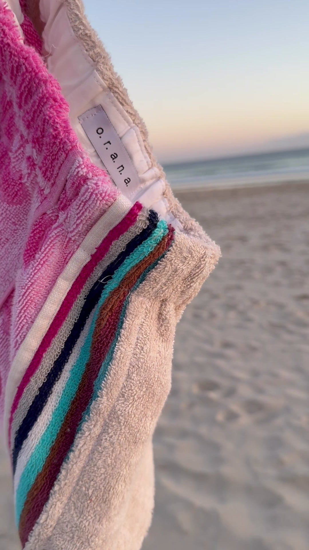 Orana redefining upcycling — one-of-a-kind reworked shorts, handmade in Byron Bay, Australia, from reclaimed vintage towels and textiles, inspired by nostalgic summer holiday memories, for a conscious and sustainable future
